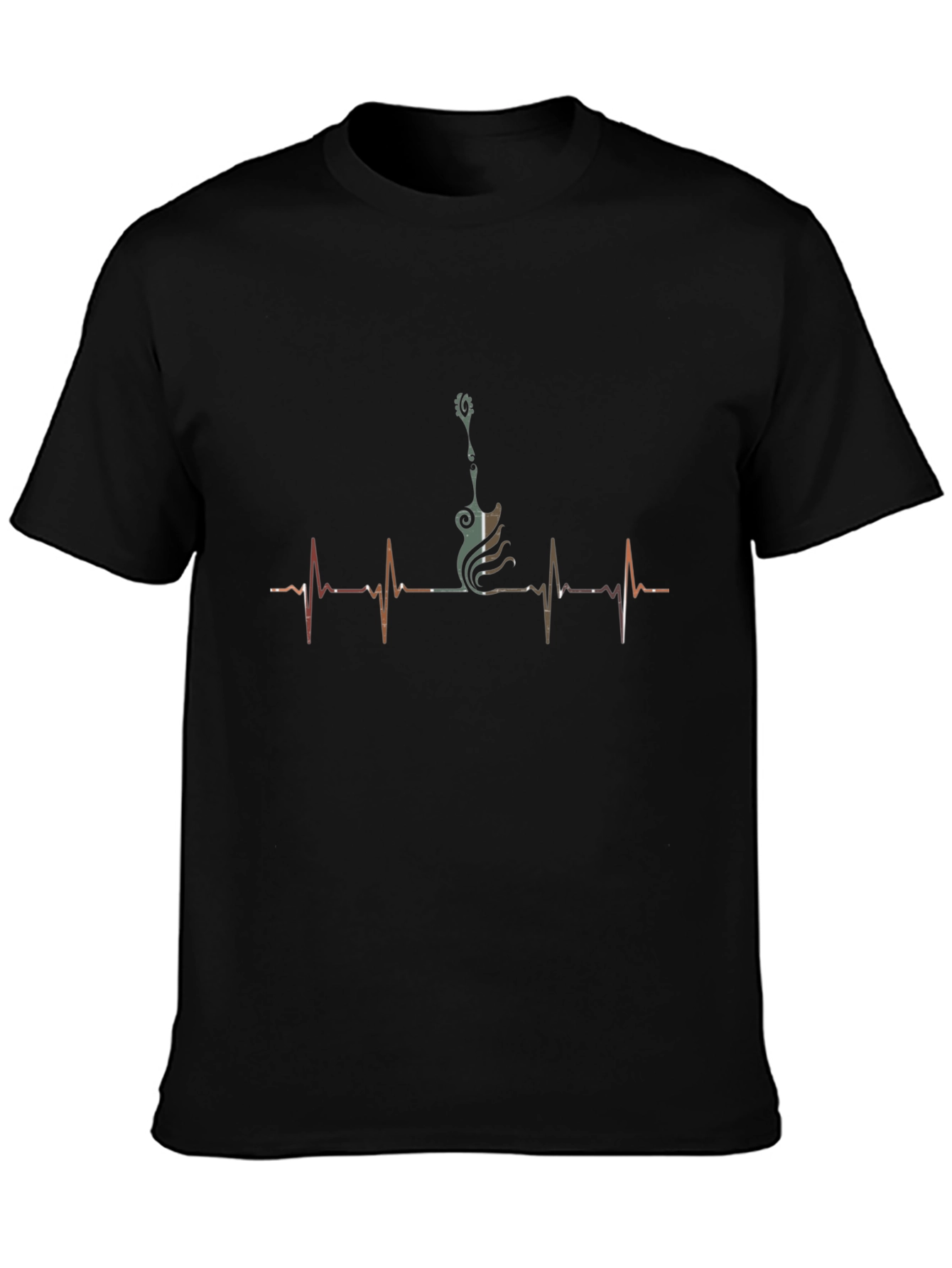 Guitar Heartbeat Graphic T-Shirt - Musicians Life Line Tee