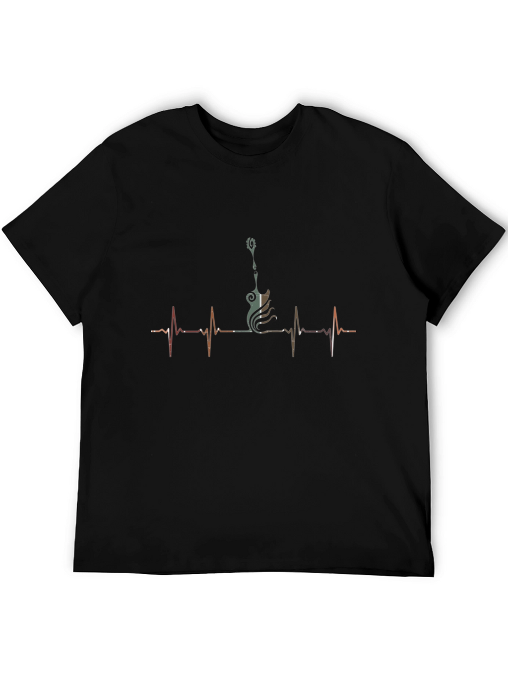 Guitar Heartbeat Graphic T-Shirt - Musicians Life Line Tee