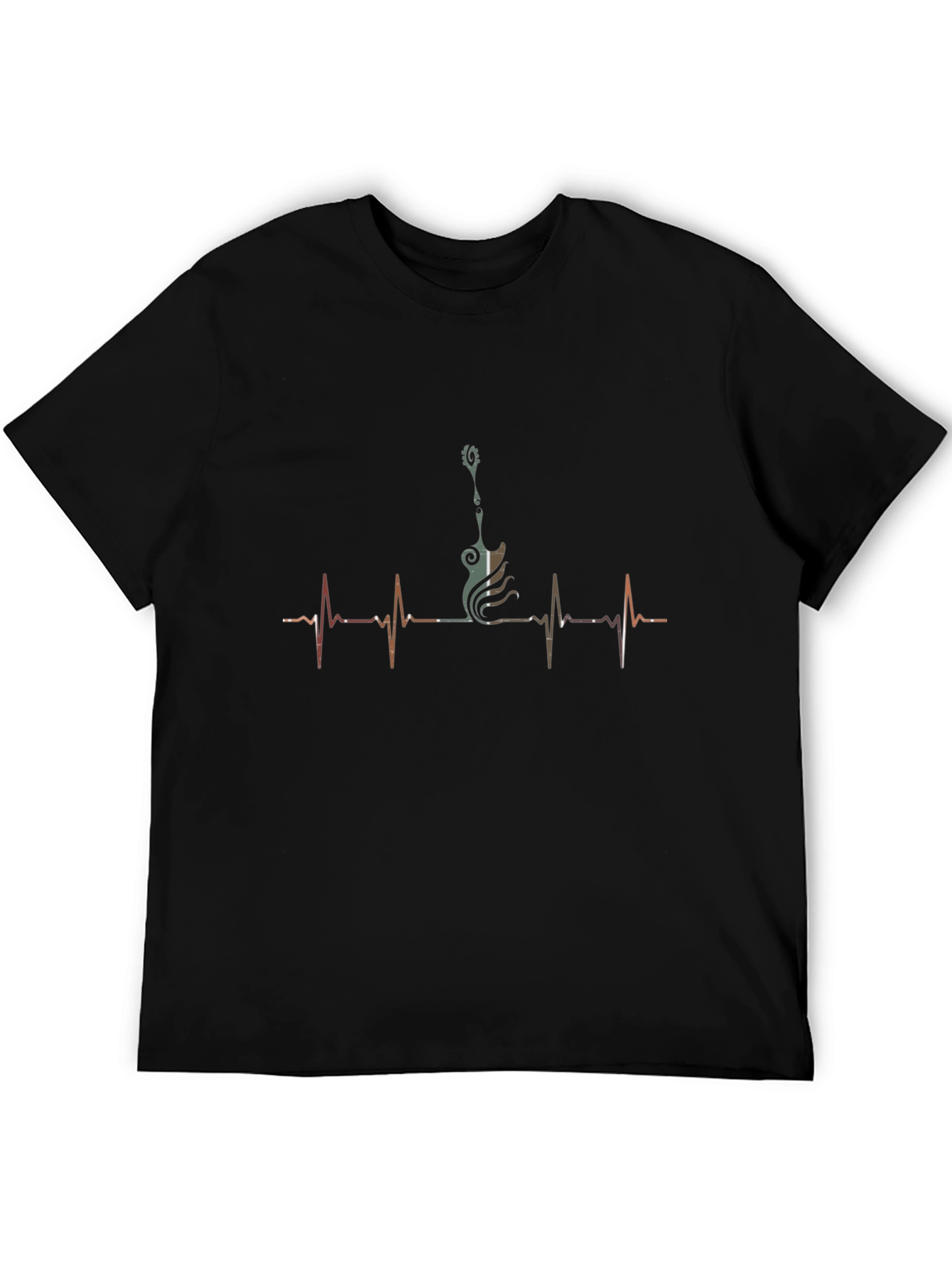 Guitar Heartbeat Graphic T-Shirt - Musicians Life Line Tee