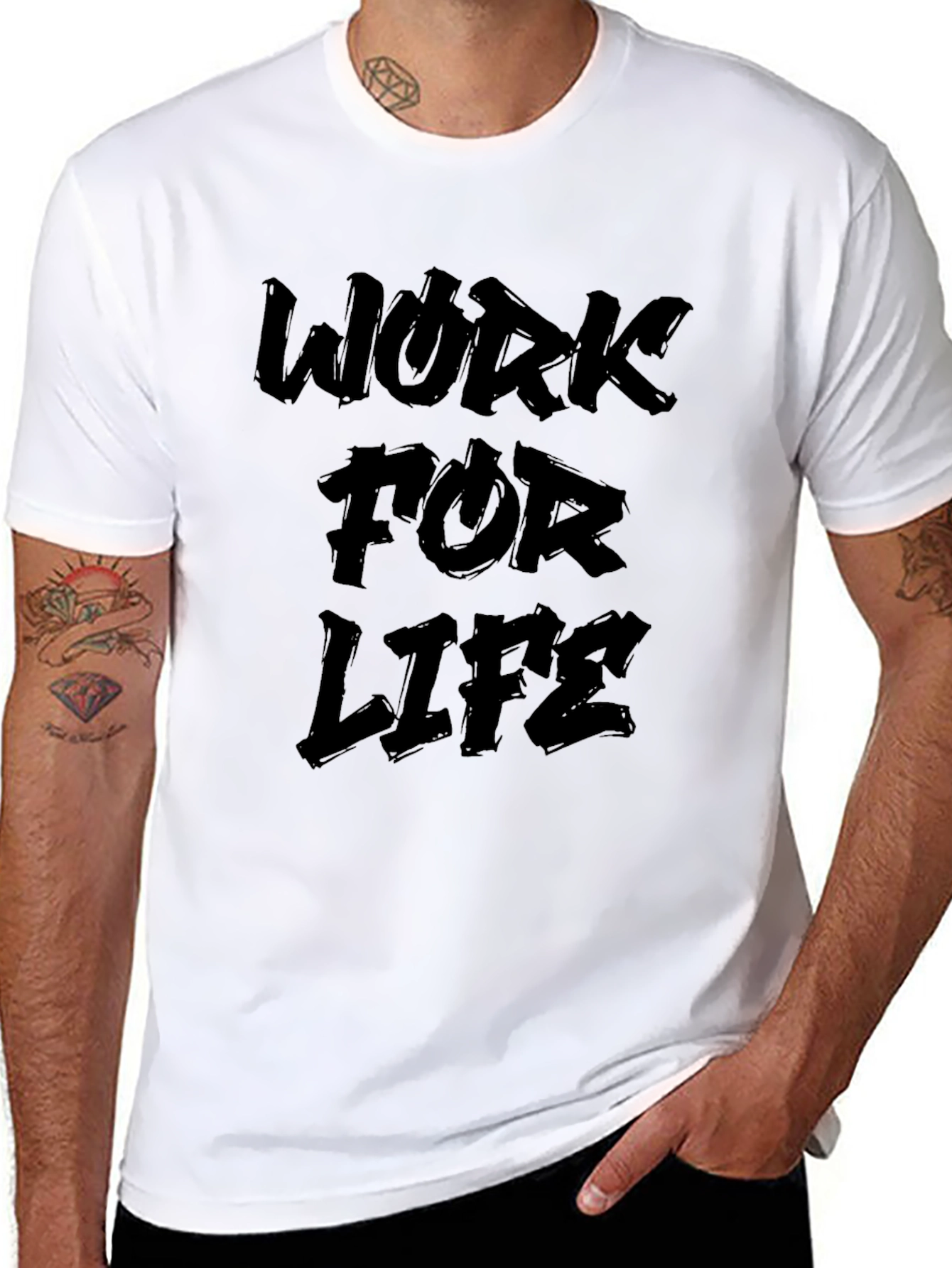Work For Life Graphic Tee - Black Casual T-Shirt