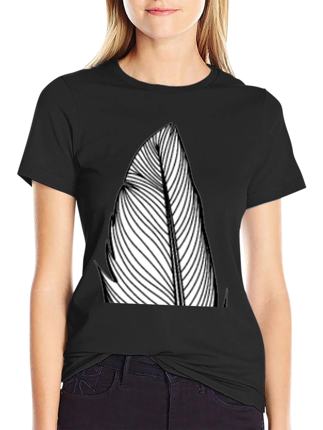 Feather Graphic Black Tee