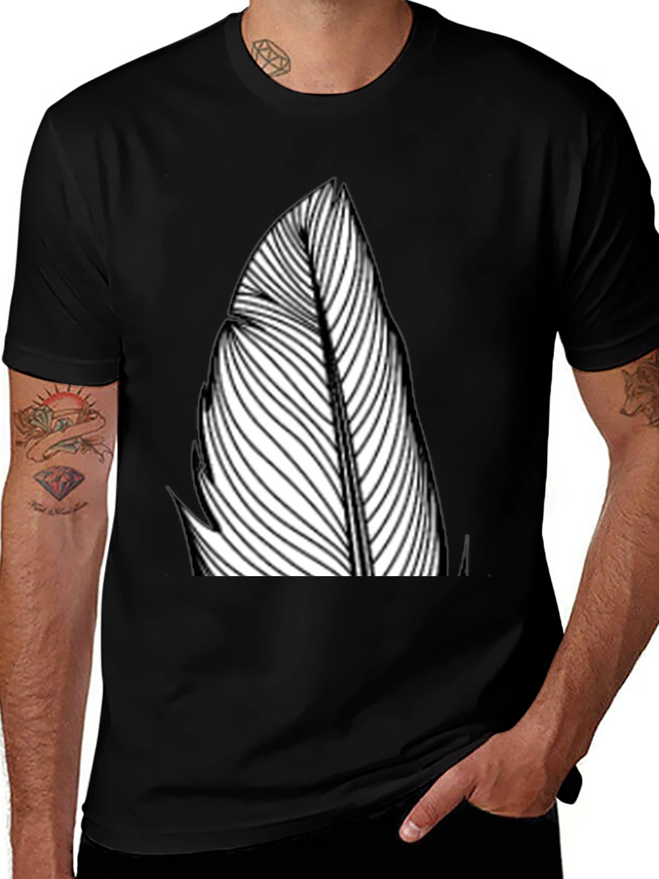 Feather Graphic Black Tee