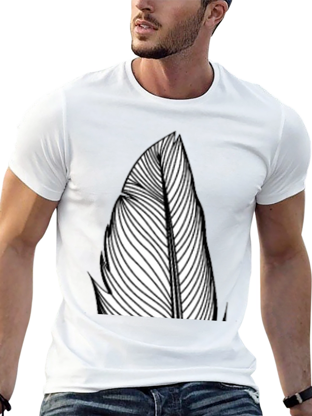Feather Graphic Black Tee