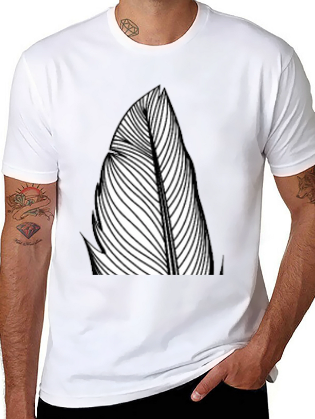 Feather Graphic Black Tee