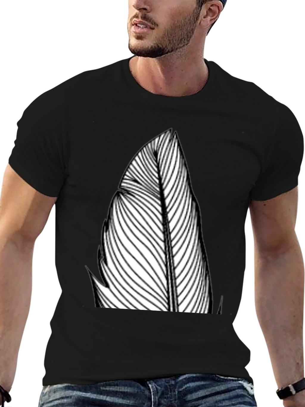 Feather Graphic Black Tee