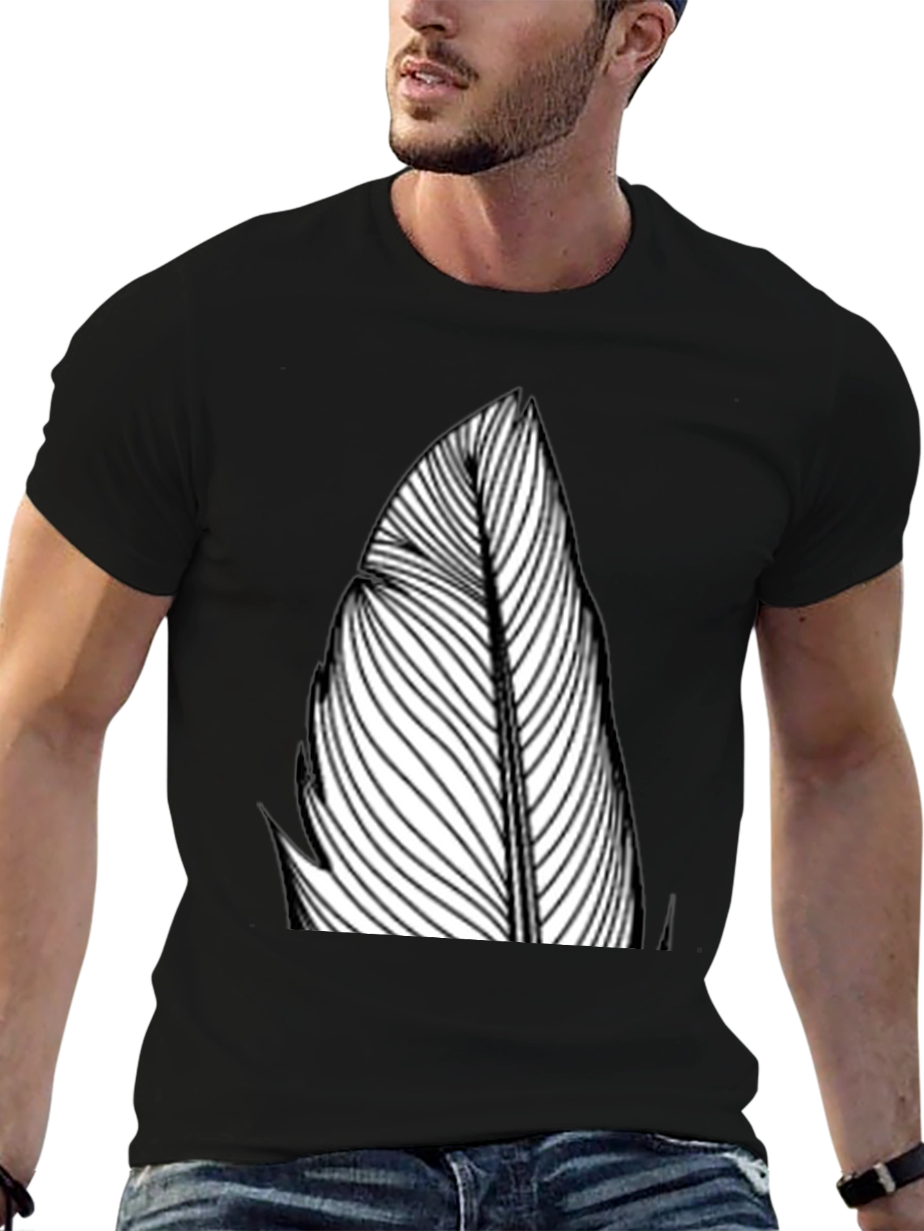 Feather Graphic Black Tee