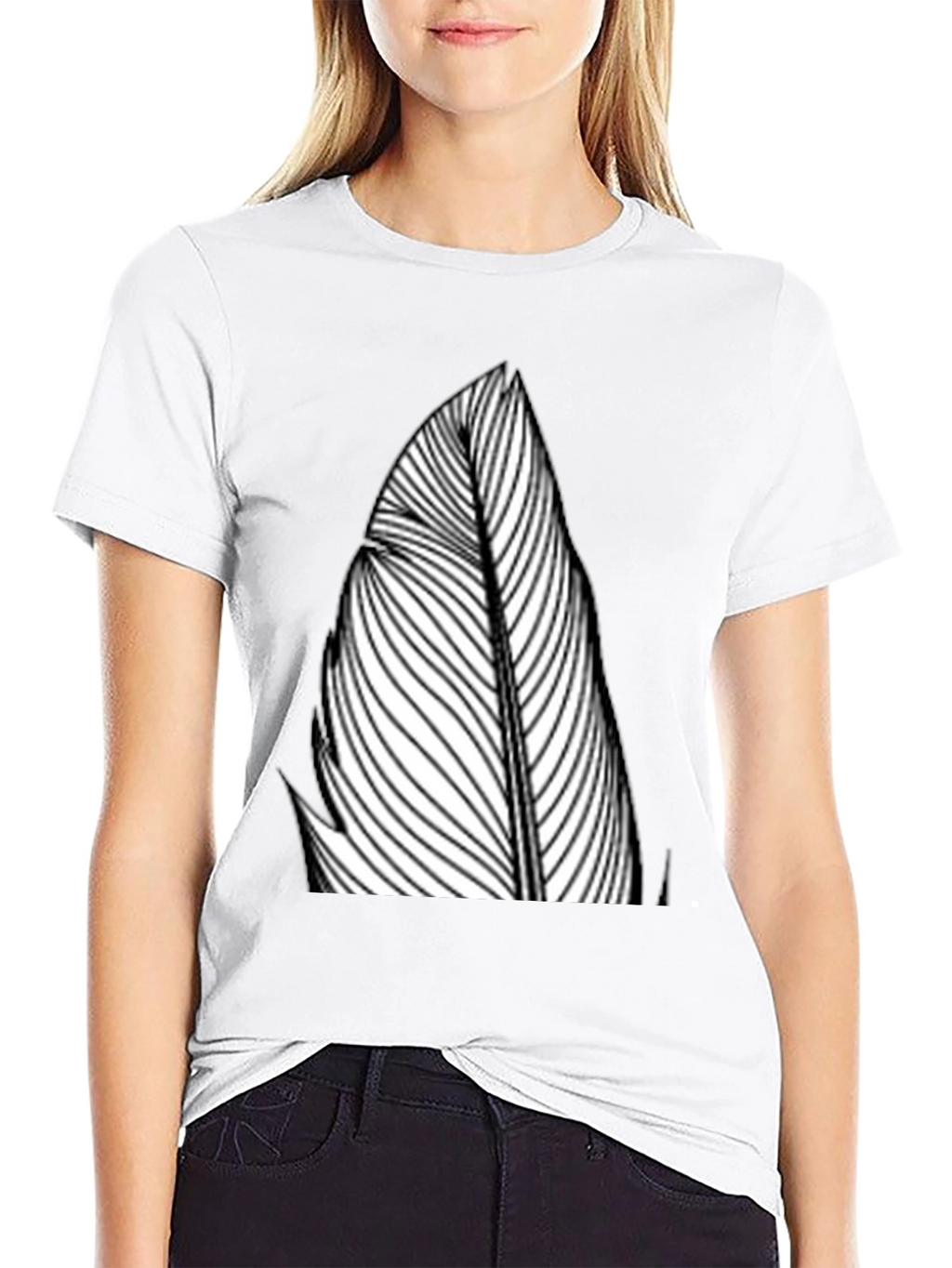 Feather Graphic Black Tee