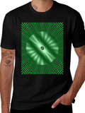 Optical Illusion Graphic T-Shirt - Black