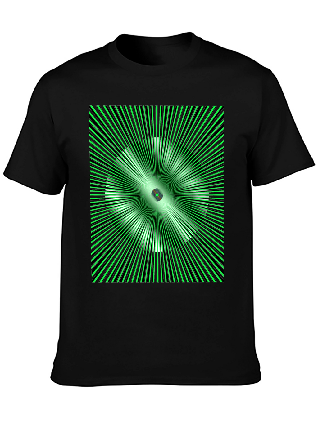 Optical Illusion Graphic T-Shirt - Black