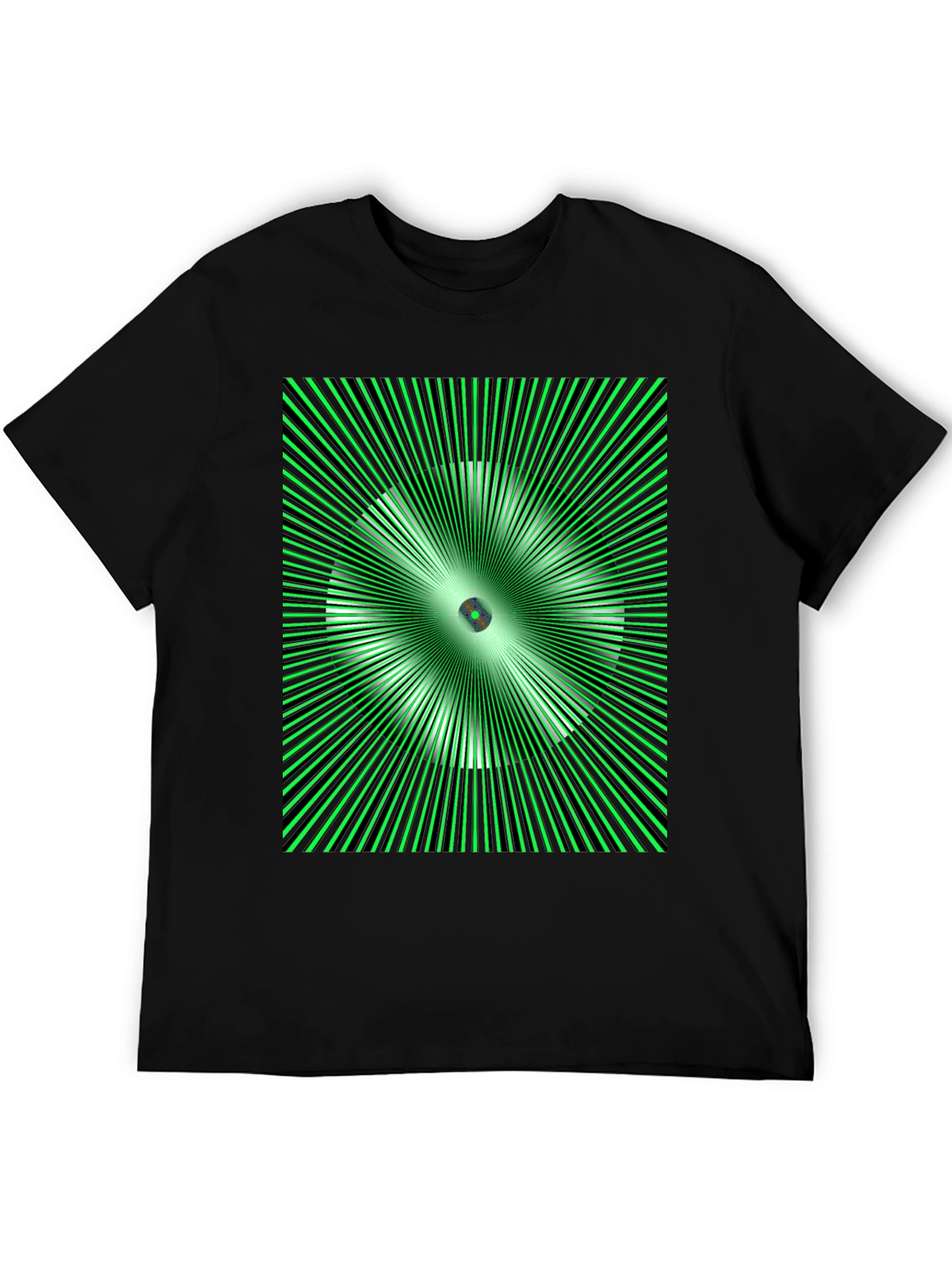 Optical Illusion Graphic T-Shirt - Black