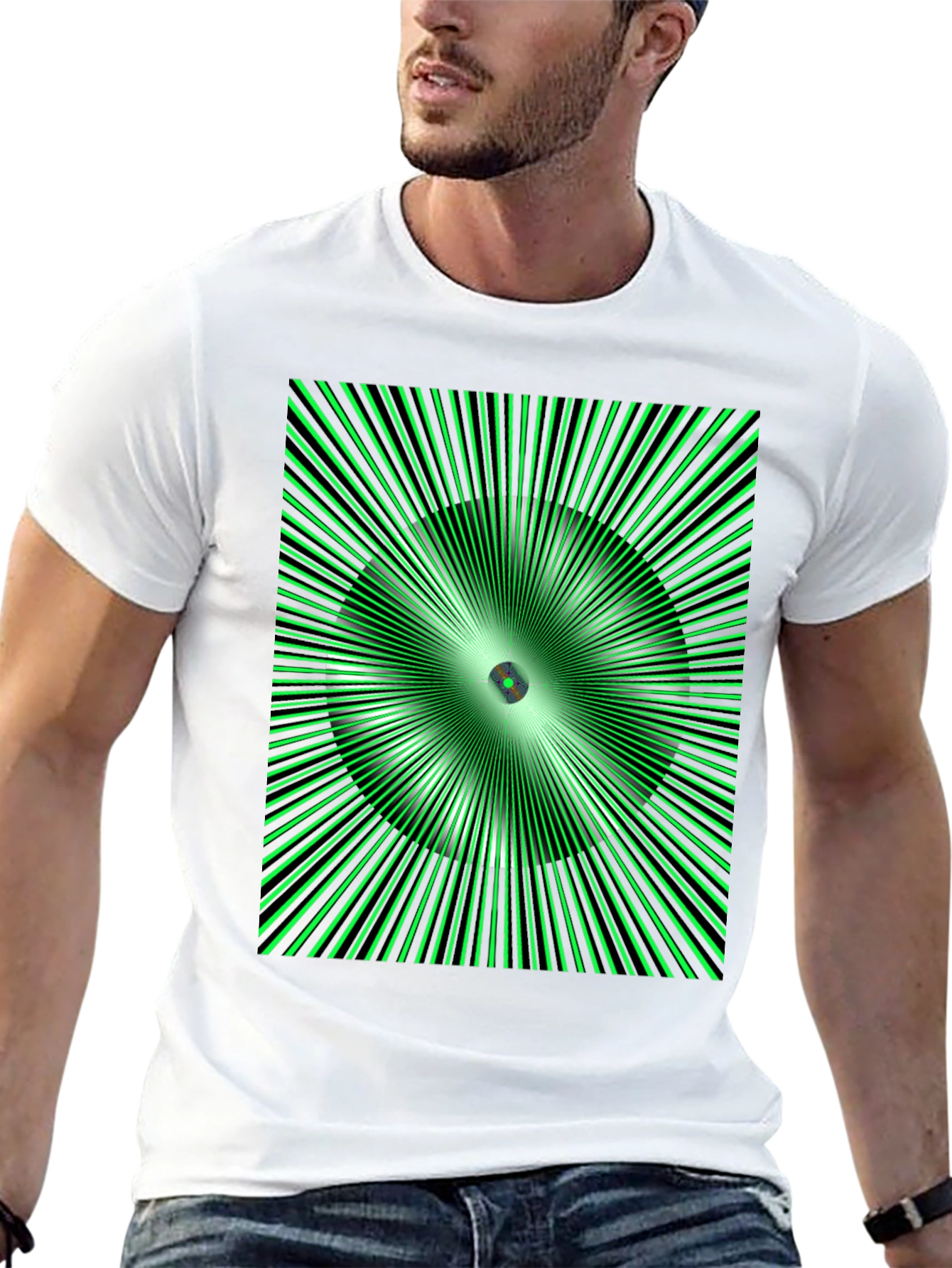 Optical Illusion Graphic T-Shirt - Black