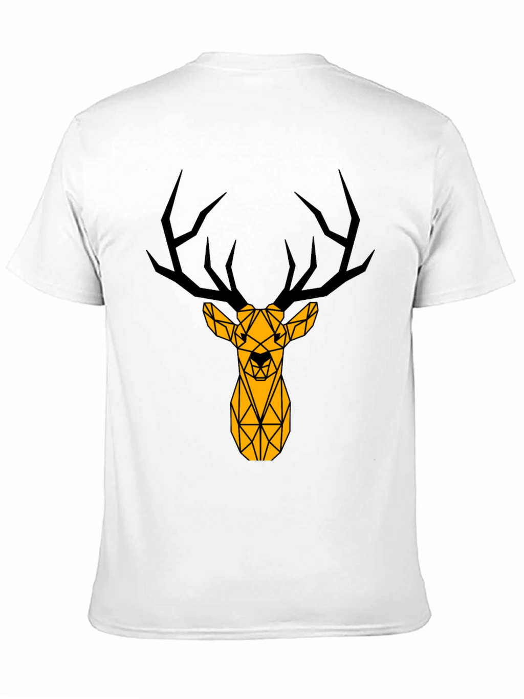 Geometric Deer Graphic Tee - Black