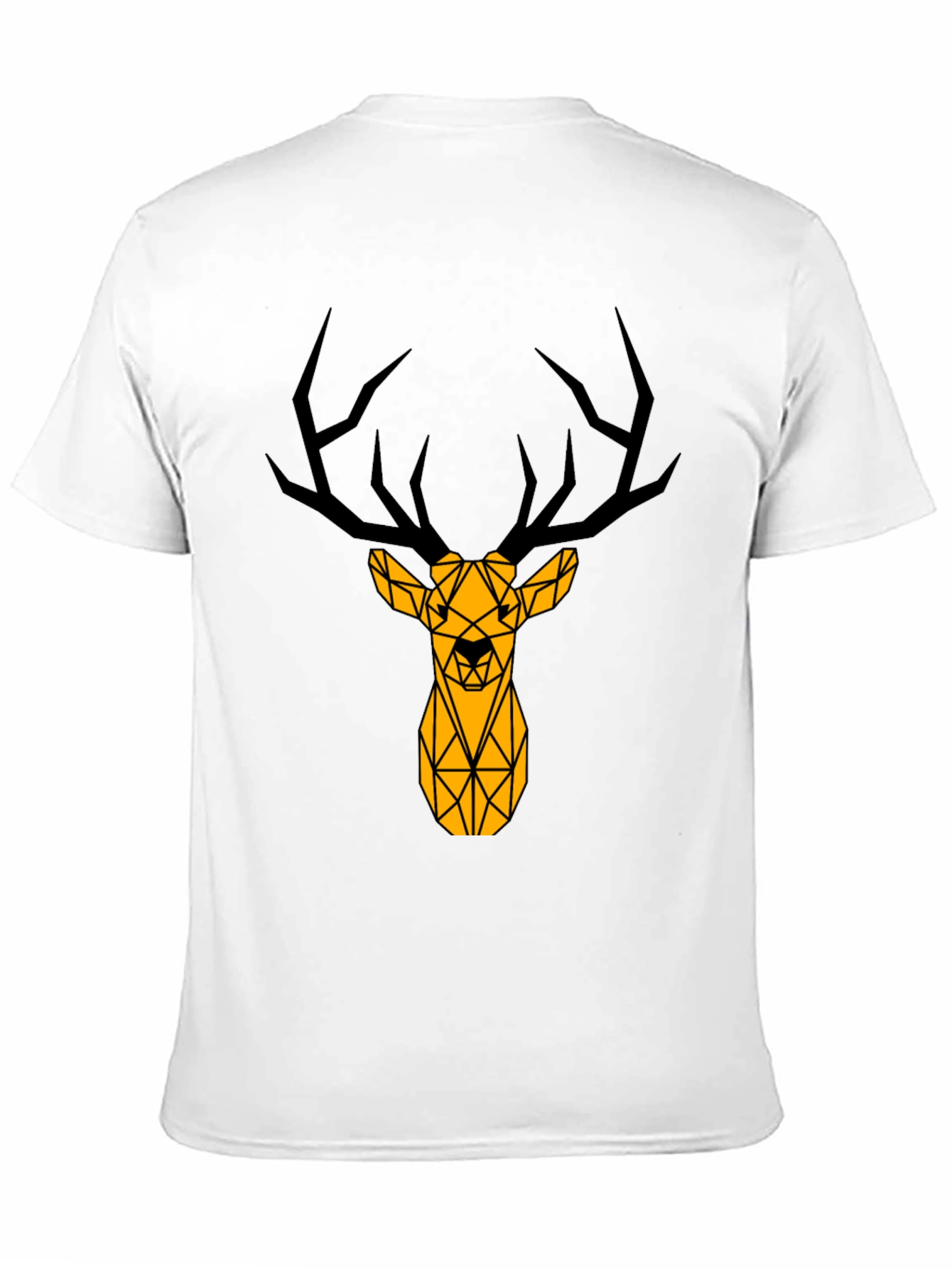 Geometric Deer Graphic Tee - Black