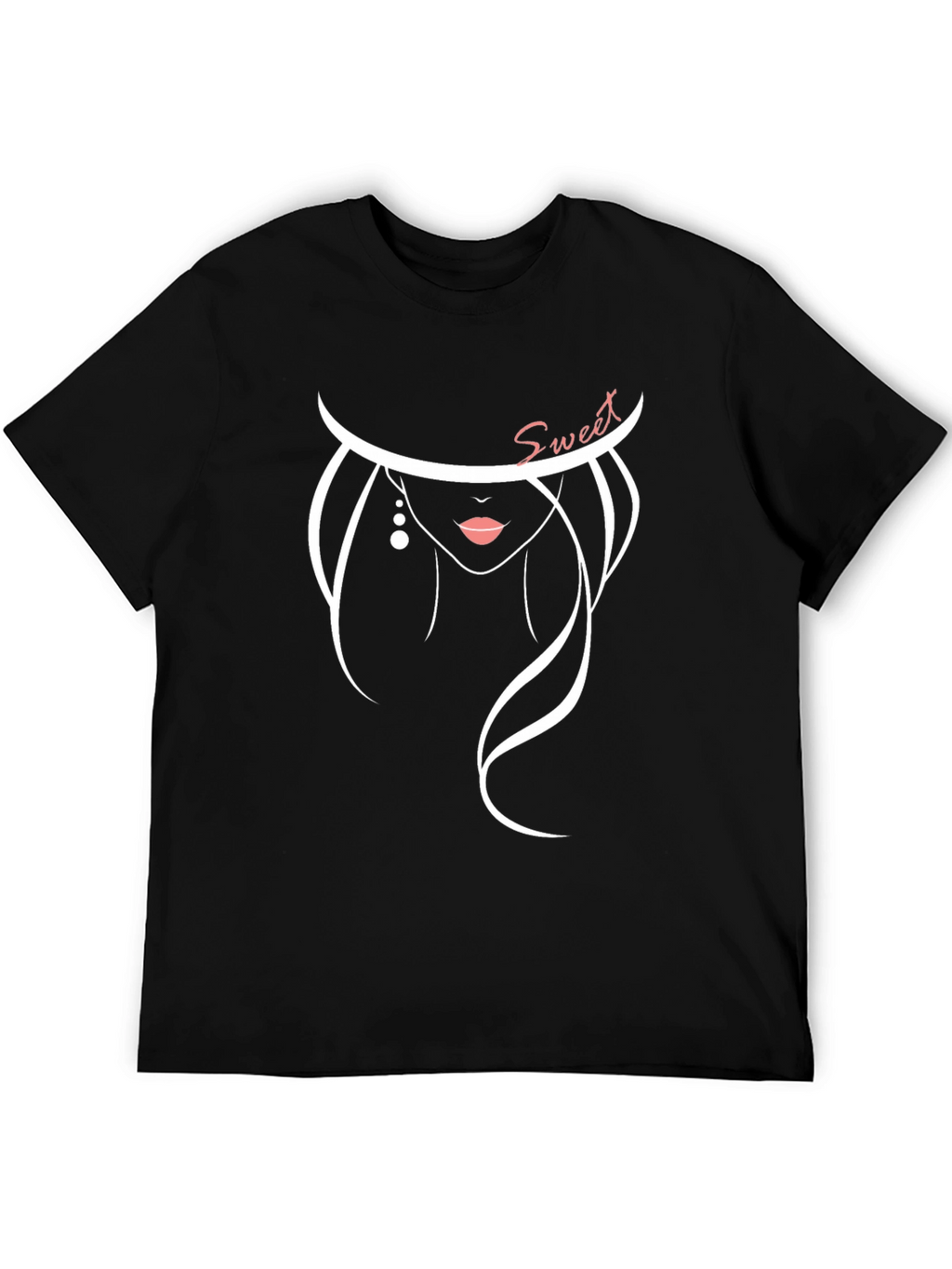 Stylish Sweet Silhouette Graphic Tee - Black