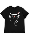 Stylish Sweet Silhouette Graphic Tee - Black