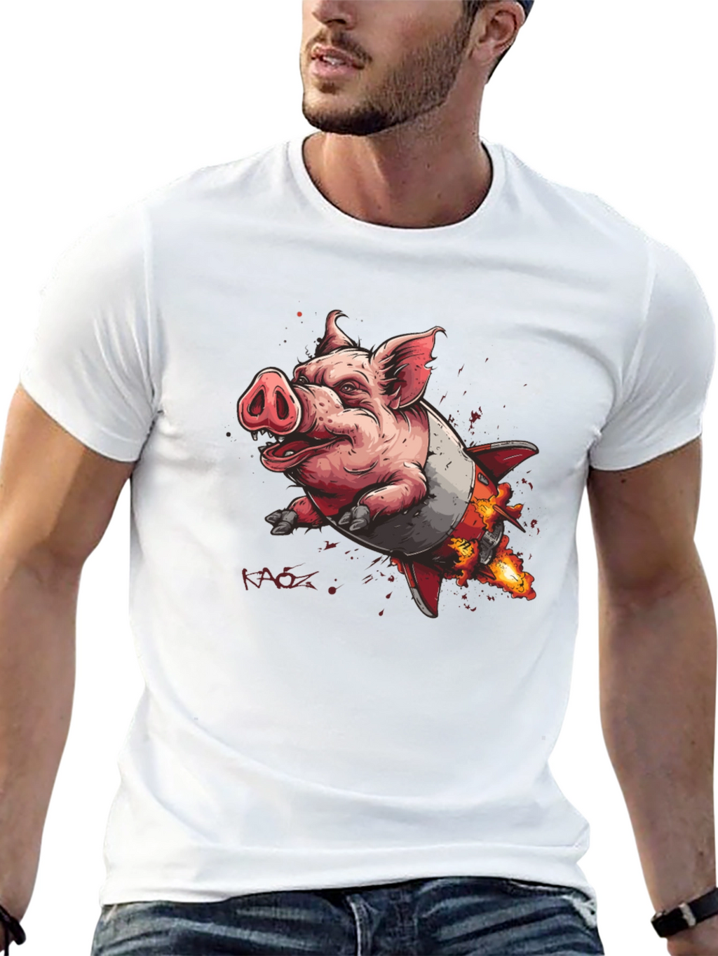 Rocket Pig T-Shirt - Blast Off in Style!