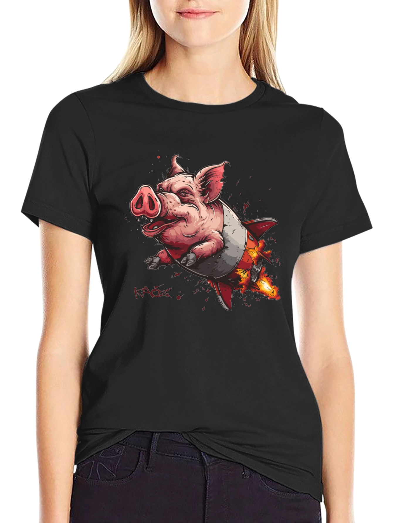 Rocket Pig T-Shirt - Blast Off in Style!