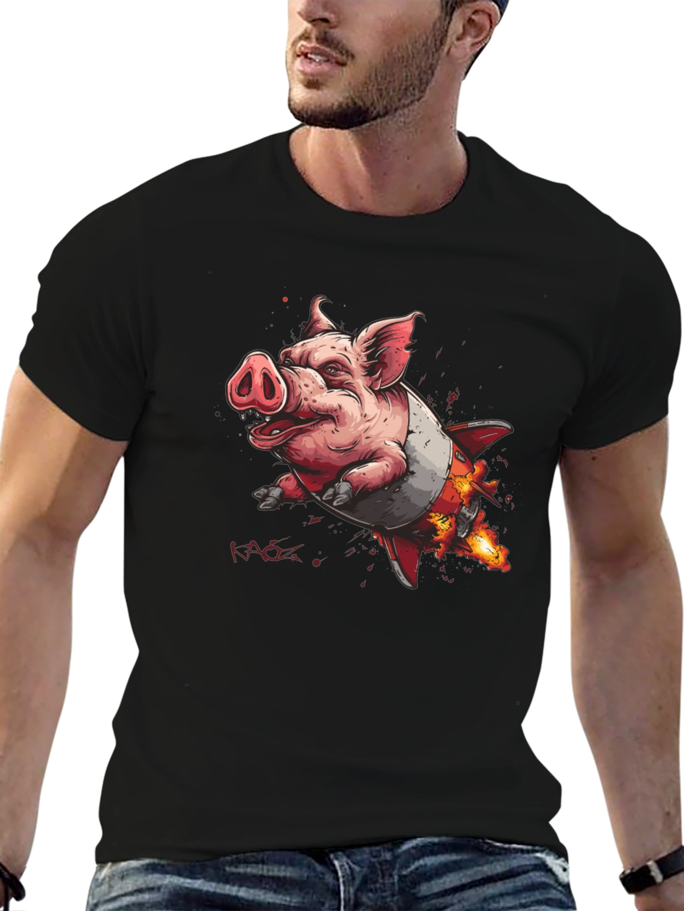 Rocket Pig T-Shirt - Blast Off in Style!
