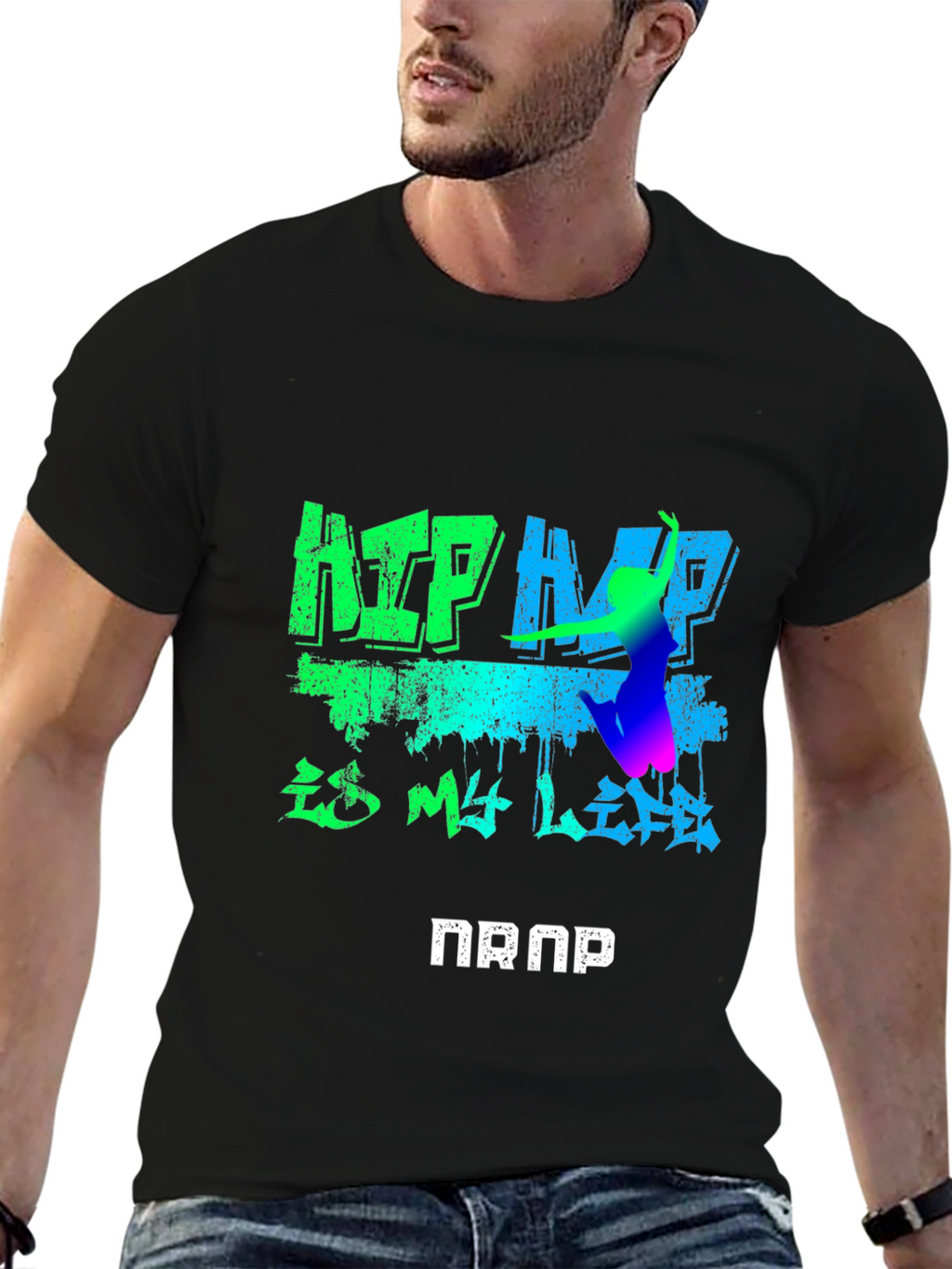 Hip Hop Is My Life Graphic Black T-Shirt