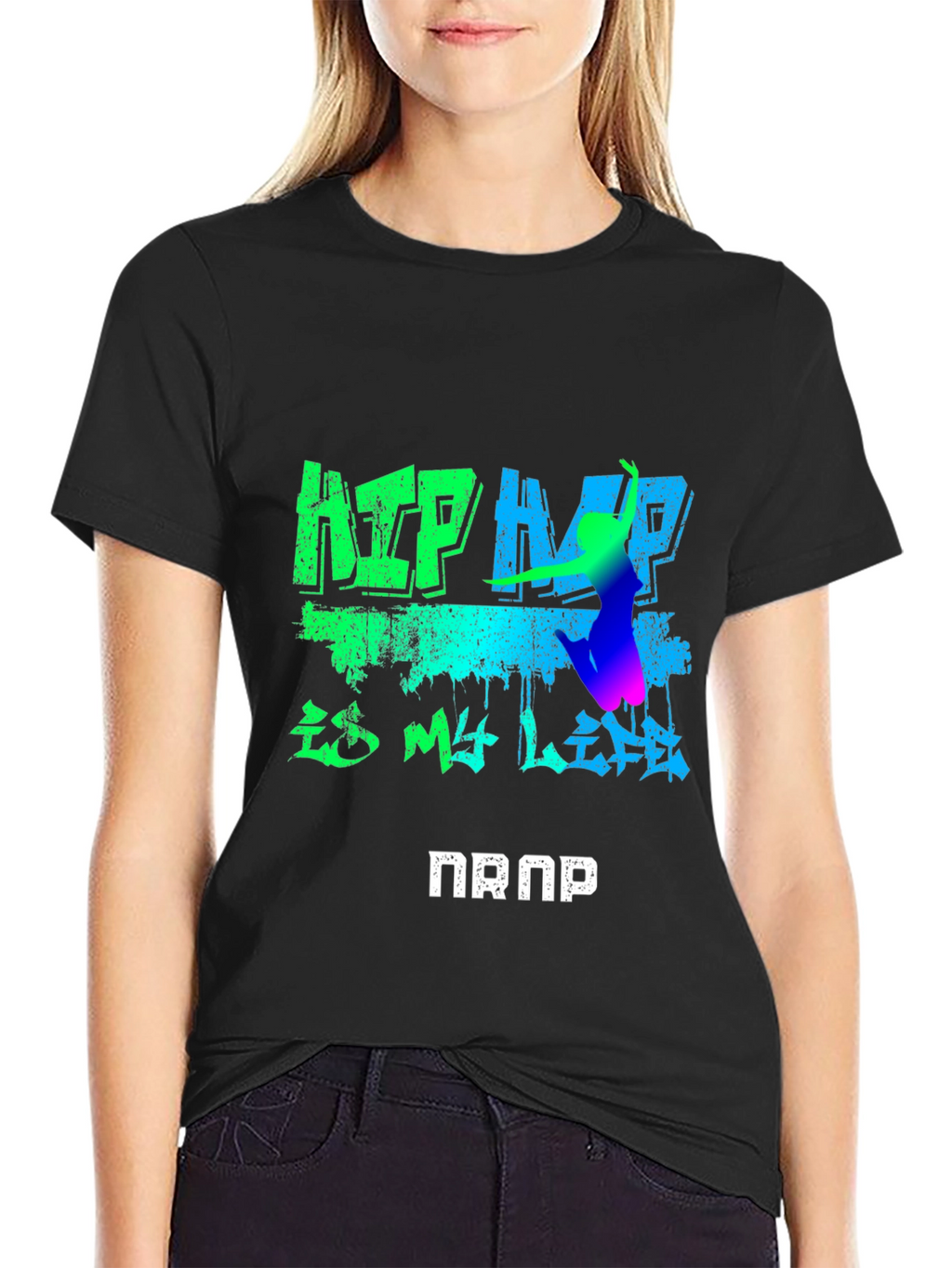 Hip Hop Is My Life Graphic Black T-Shirt