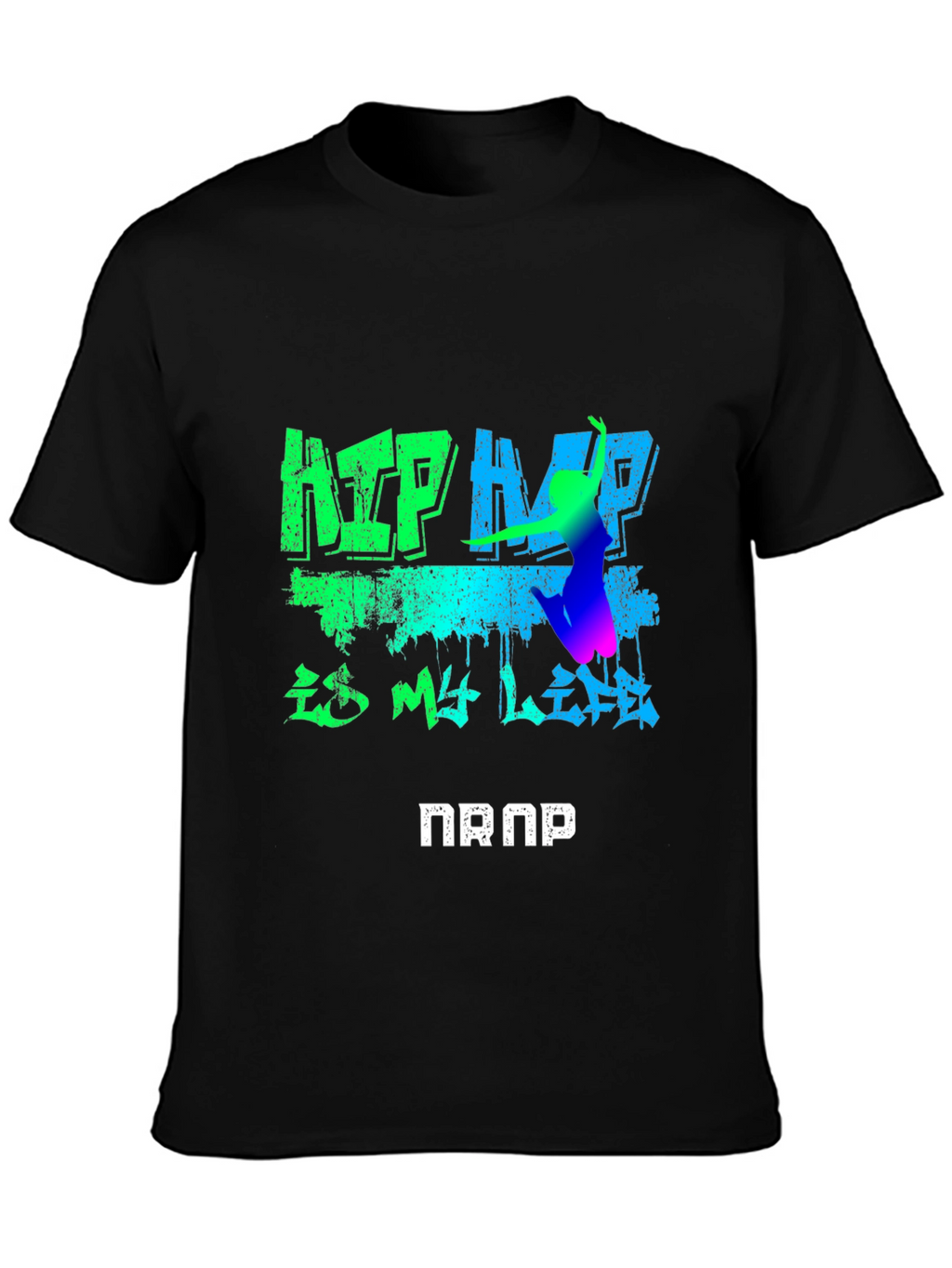 Hip Hop Is My Life Graphic Black T-Shirt