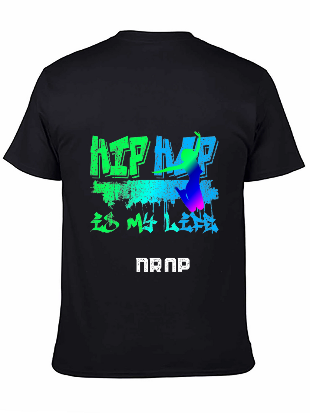 Hip Hop Is My Life Graphic Black T-Shirt