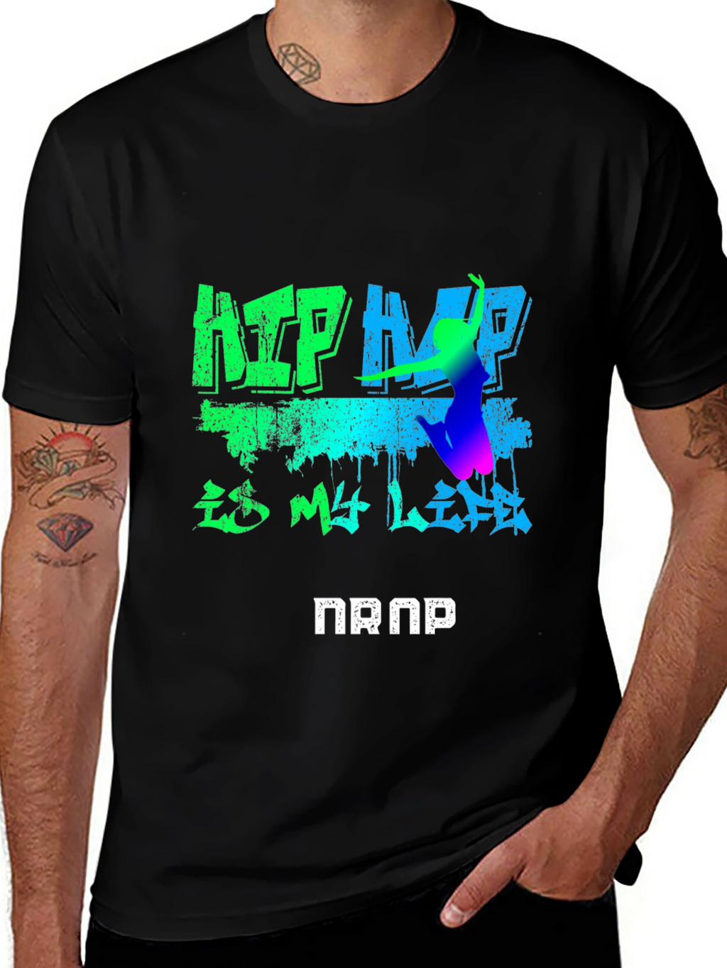 Hip Hop Is My Life Graphic Black T-Shirt