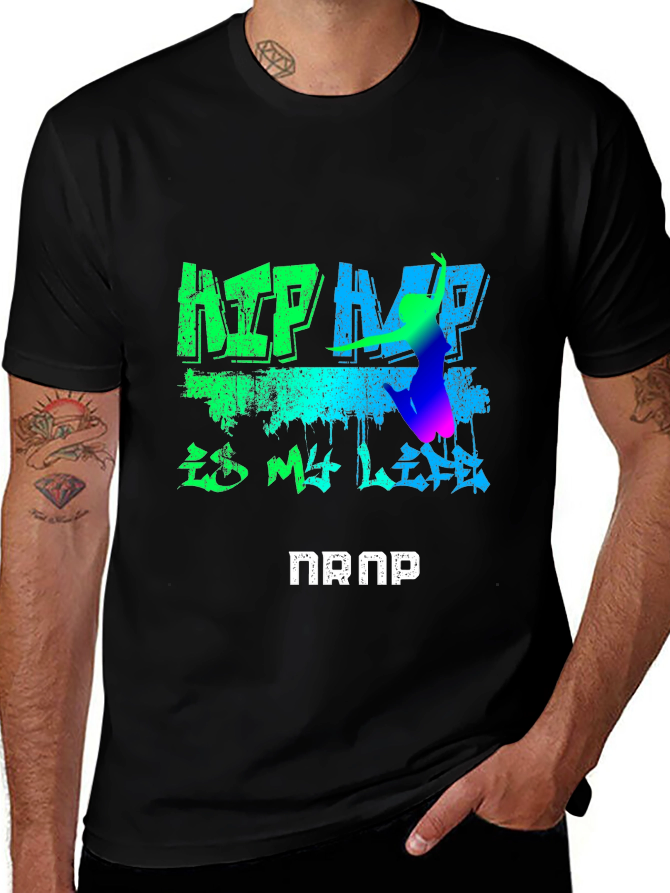 Hip Hop Is My Life Graphic Black T-Shirt