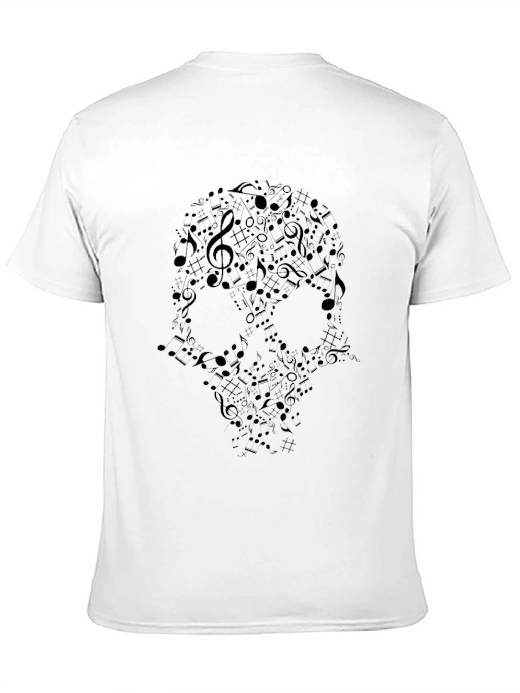 Skull Music Notes Graphic T-Shirt