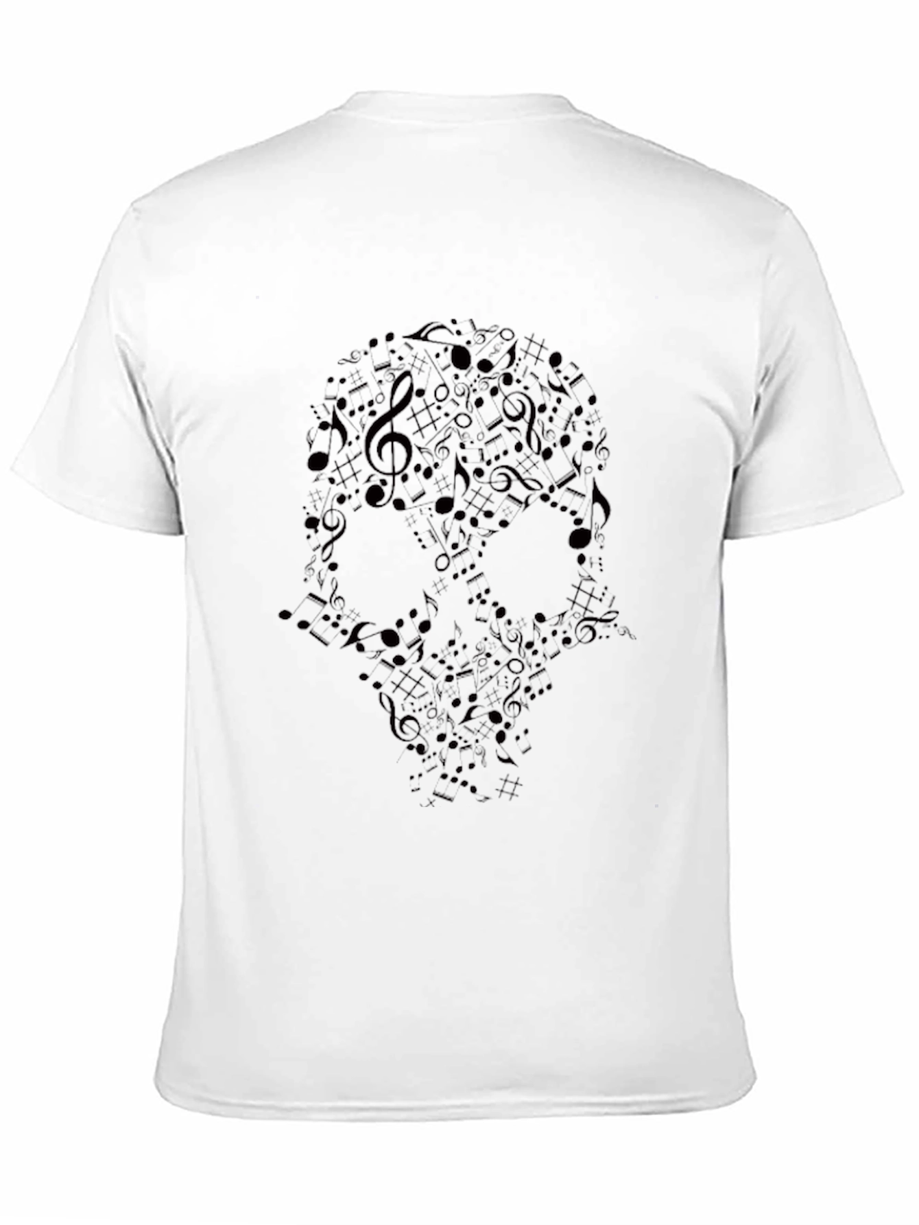 Skull Music Notes Graphic T-Shirt