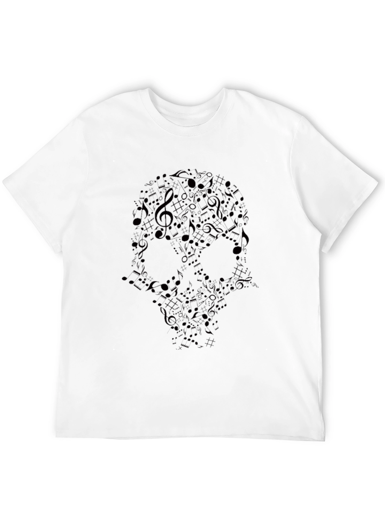Skull Music Notes Graphic T-Shirt