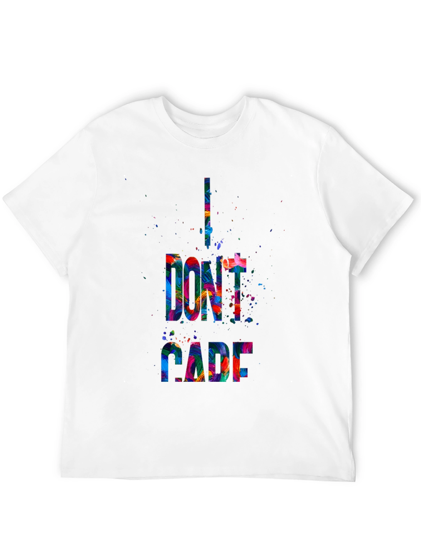 I Dont Care Graphic Tee - Mens Black T-Shirt