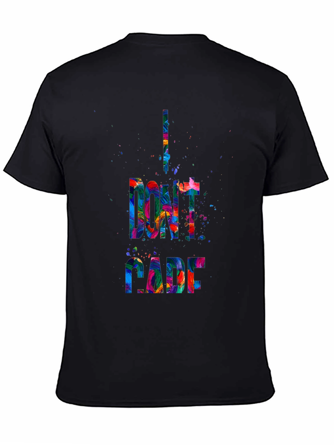 I Dont Care Graphic Tee - Mens Black T-Shirt