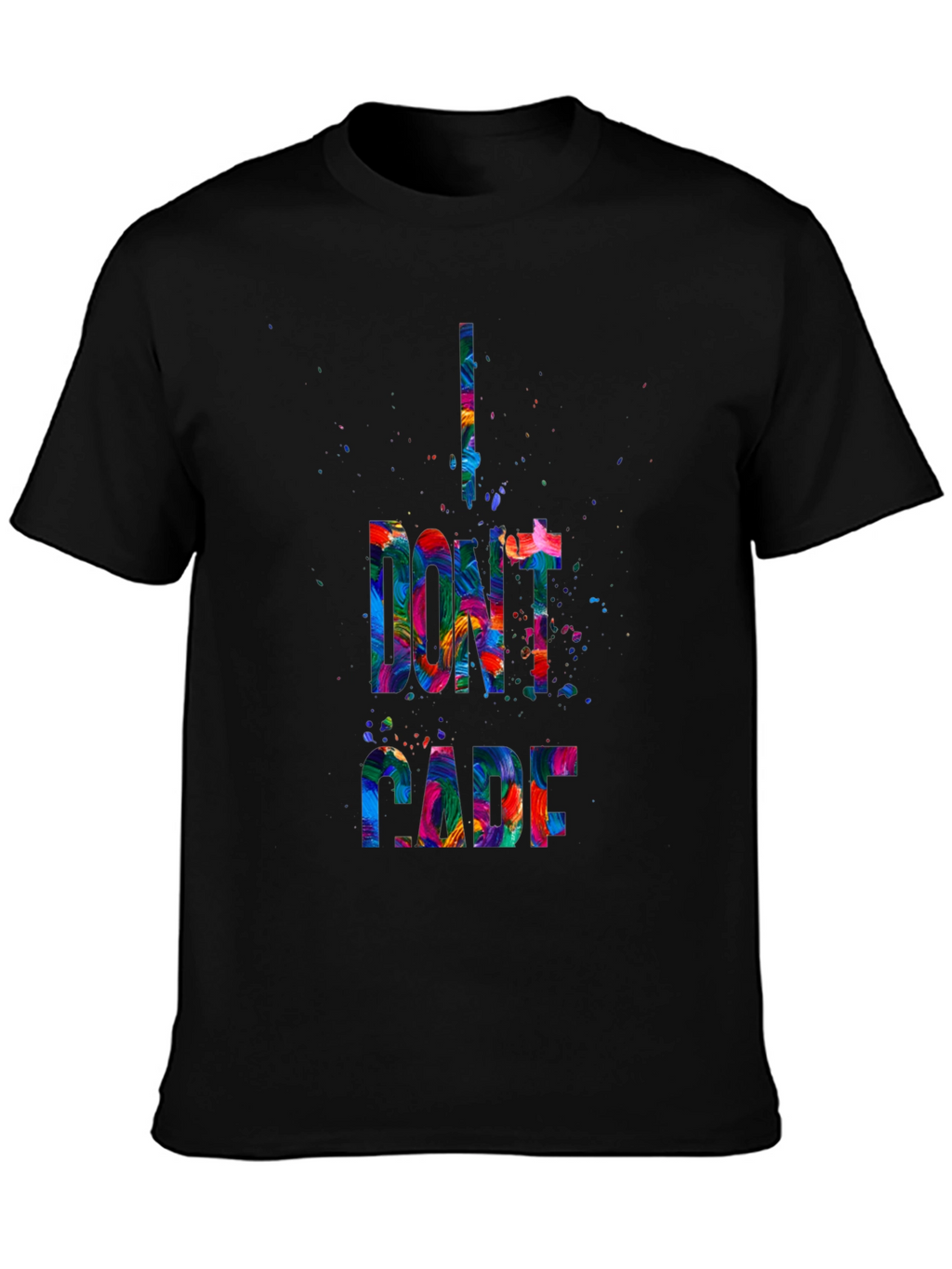 I Dont Care Graphic Tee - Mens Black T-Shirt