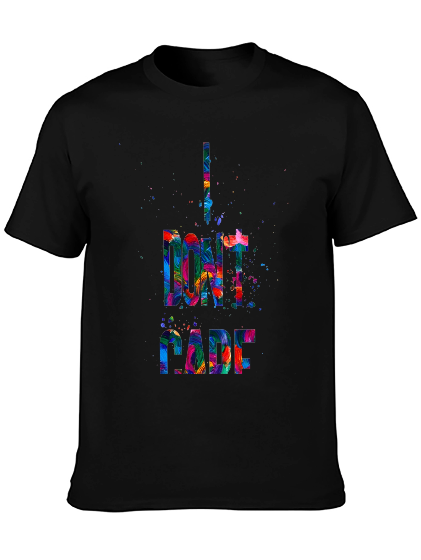 I Dont Care Graphic Tee - Mens Black T-Shirt