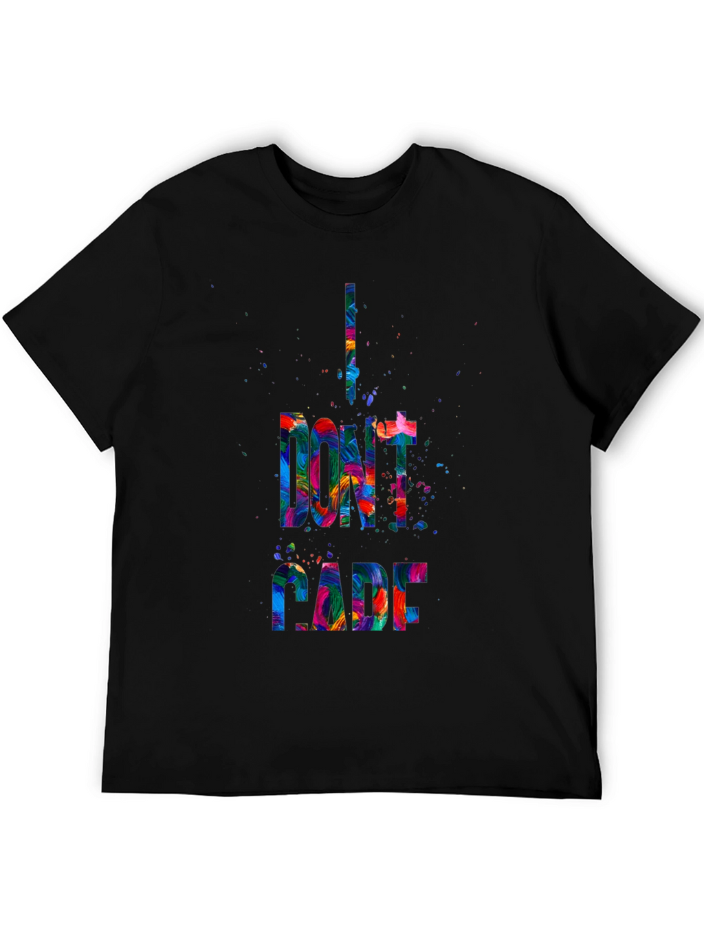I Dont Care Graphic Tee - Mens Black T-Shirt