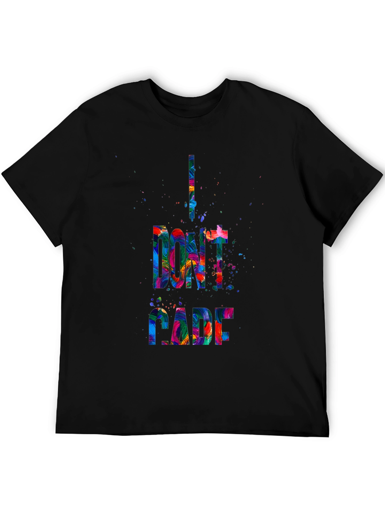 I Dont Care Graphic Tee - Mens Black T-Shirt