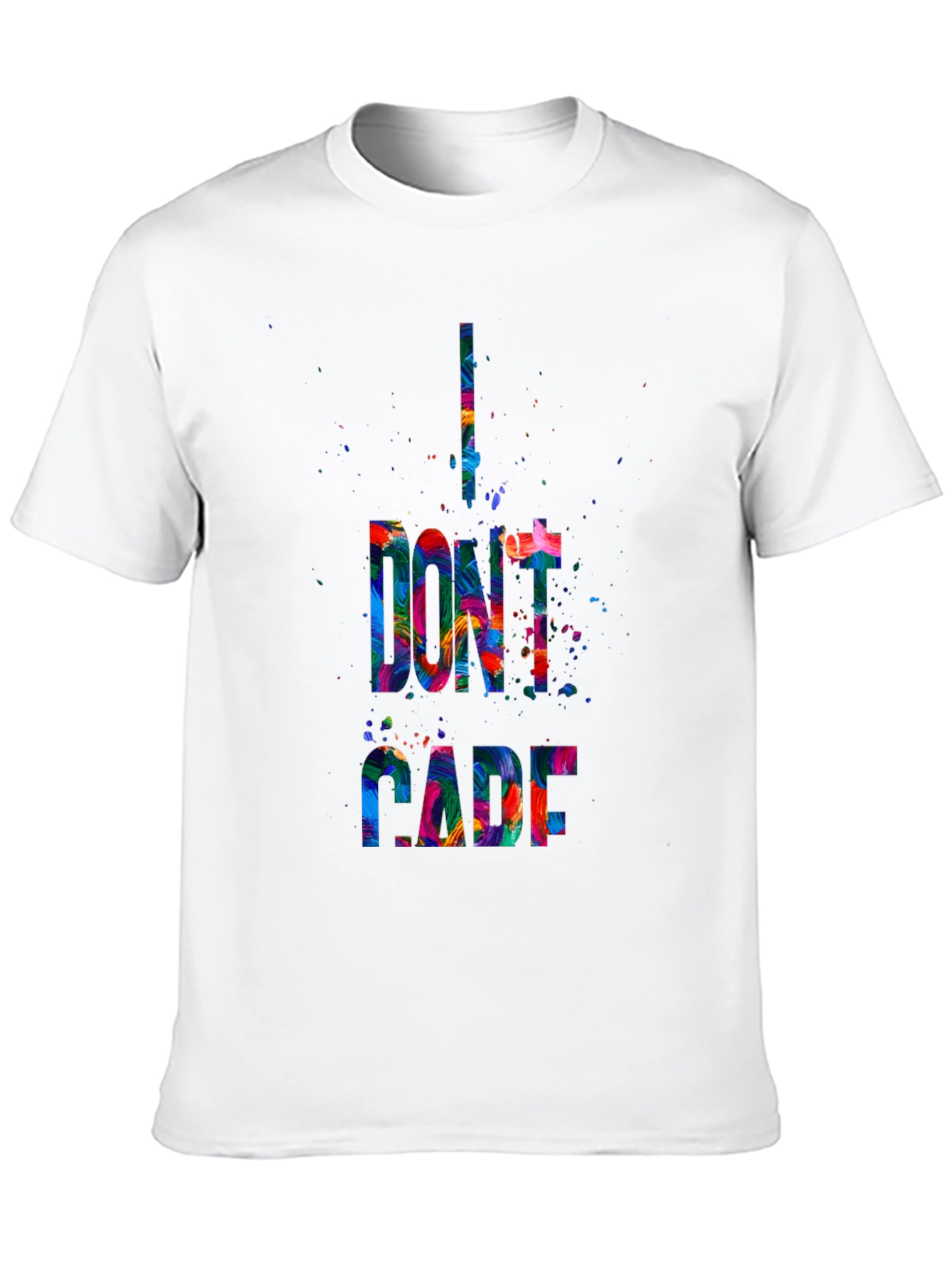 I Dont Care Graphic Tee - Mens Black T-Shirt