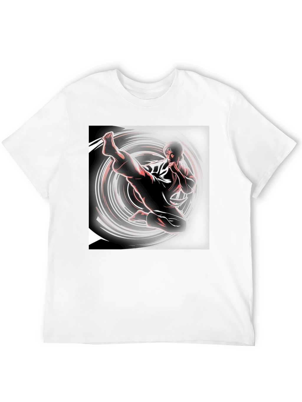 Karate Kick Graphic Black T-Shirt