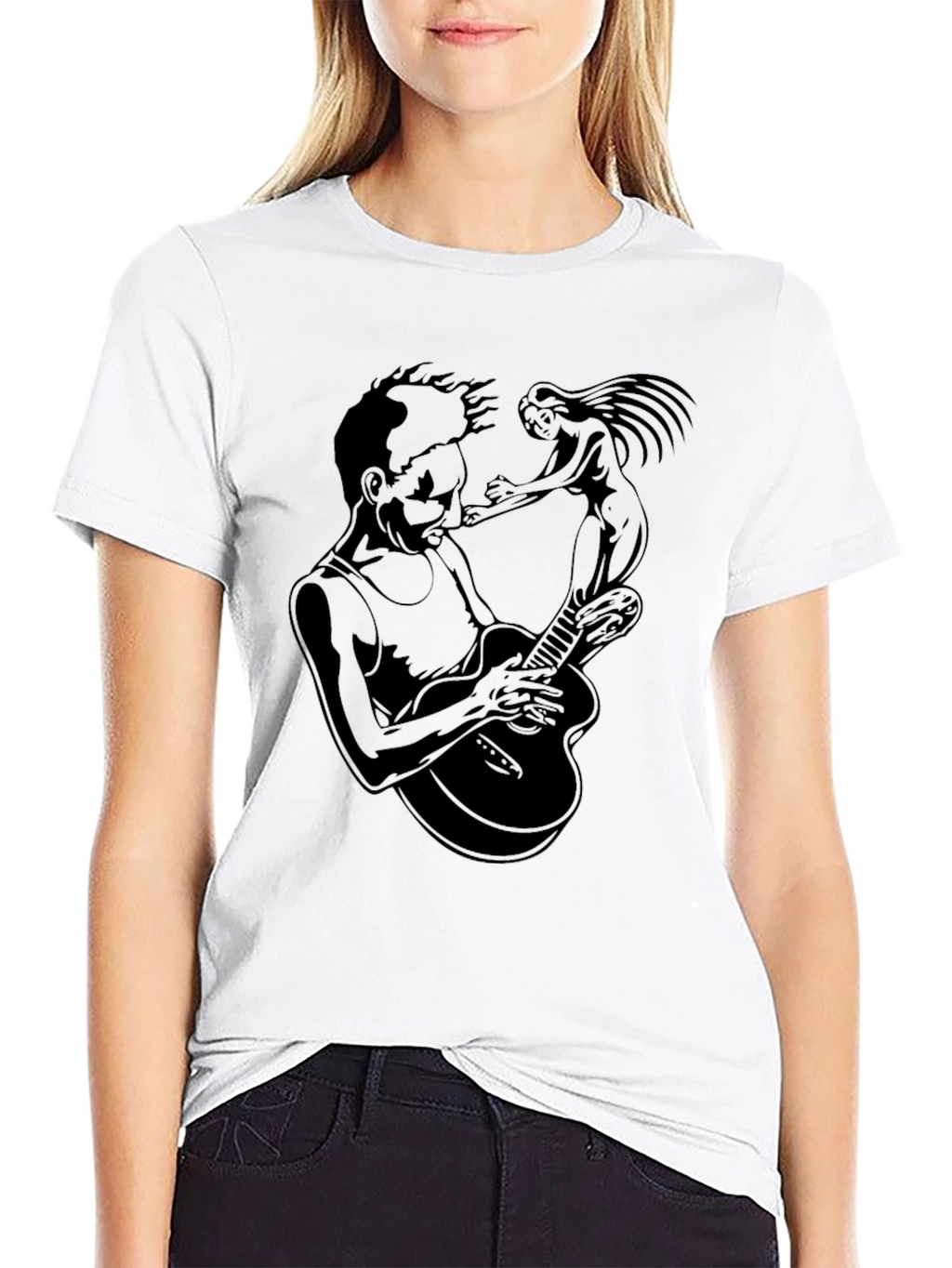 Guitar Player & Muse Graphic T-Shirt - Black