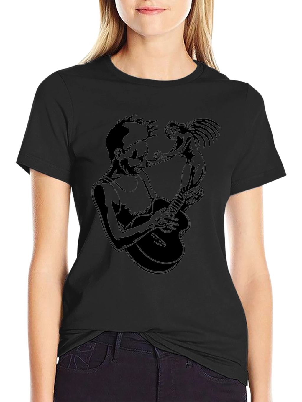 Guitar Player & Muse Graphic T-Shirt - Black