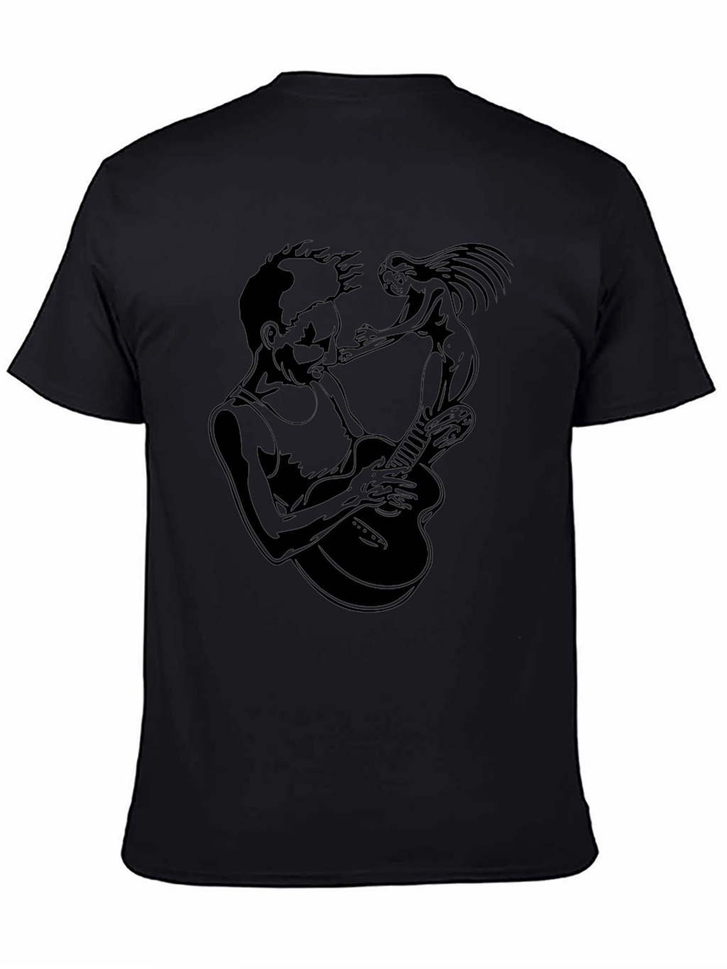 Guitar Player & Muse Graphic T-Shirt - Black