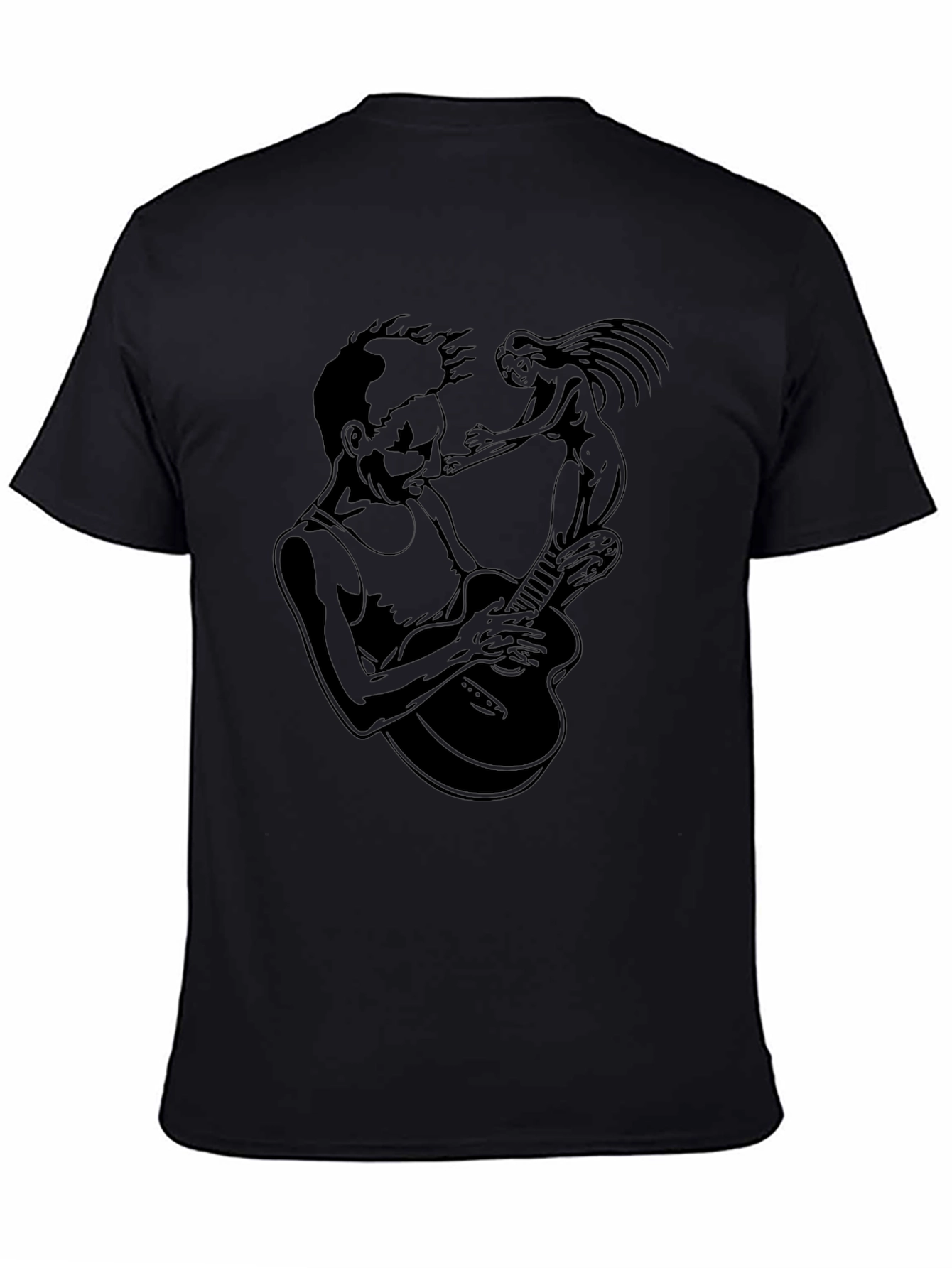 Guitar Player & Muse Graphic T-Shirt - Black