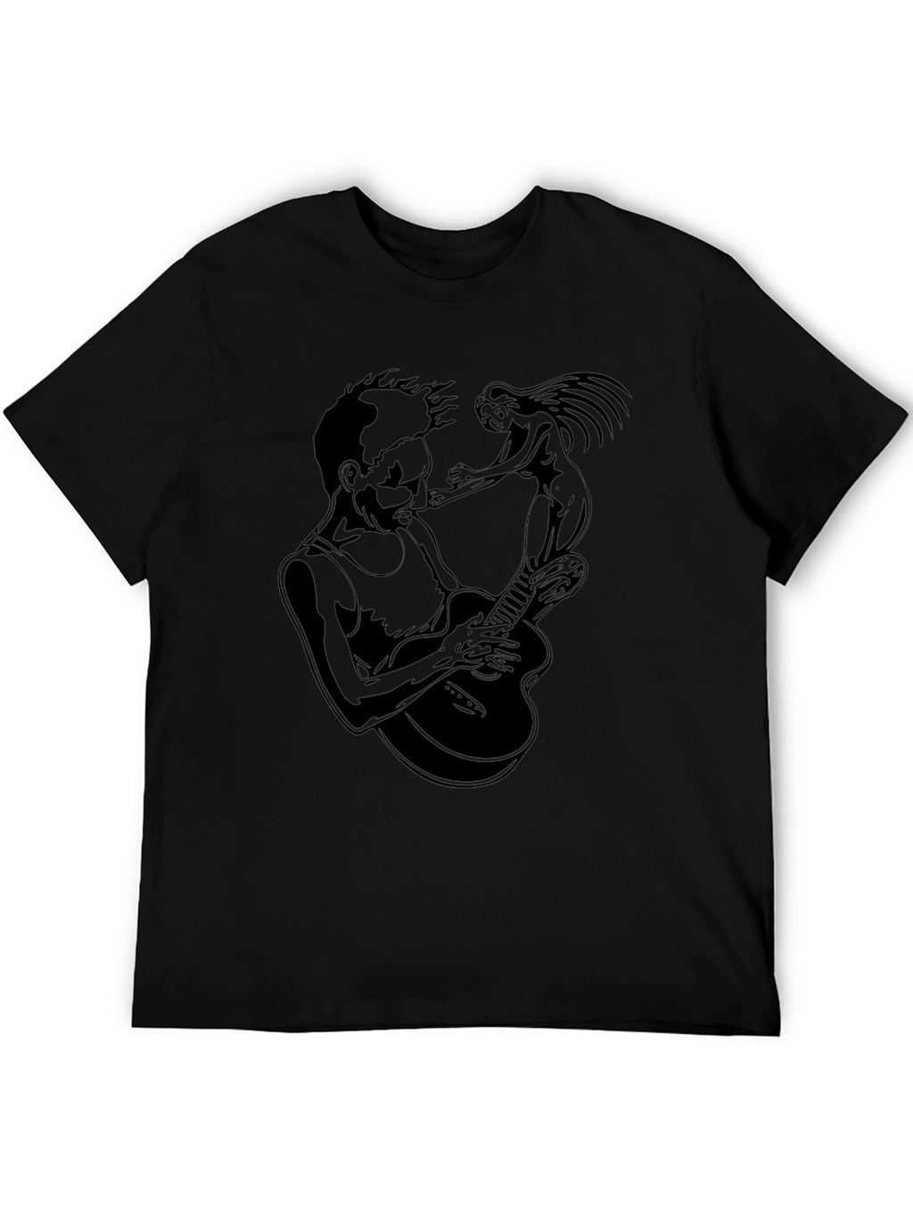 Guitar Player & Muse Graphic T-Shirt - Black