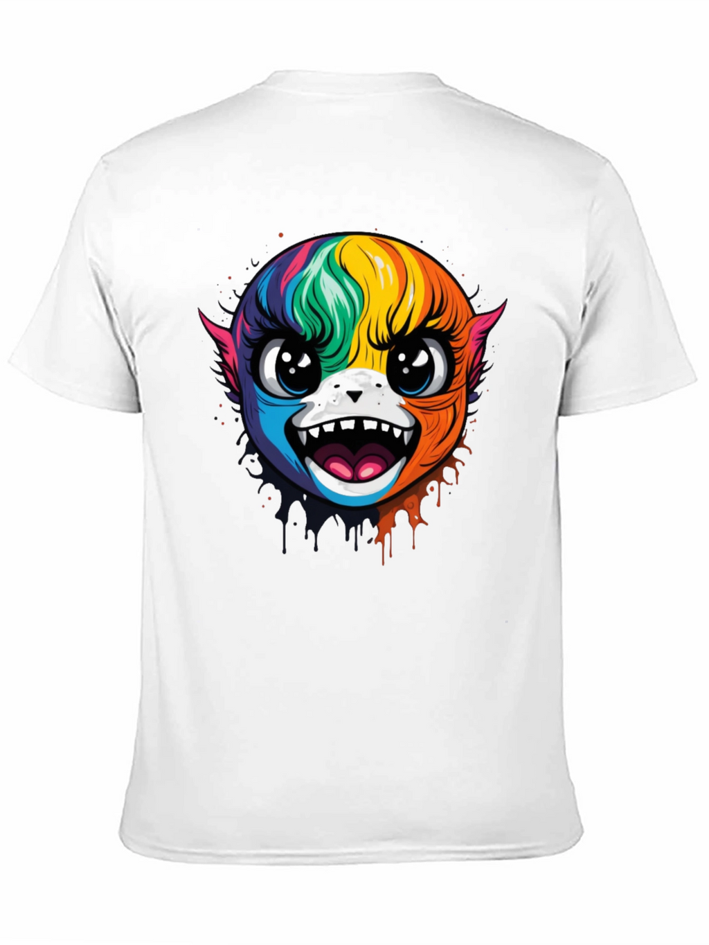 Rainbow Monster Graphic Black T-Shirt