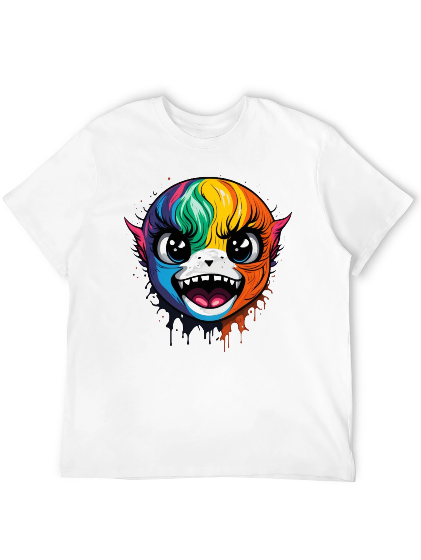 Rainbow Monster Graphic Black T-Shirt