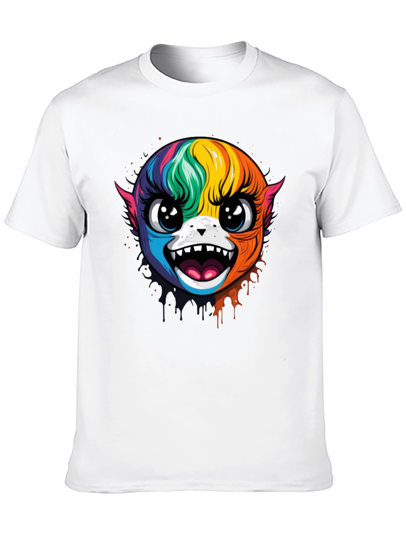 Rainbow Monster Graphic Black T-Shirt