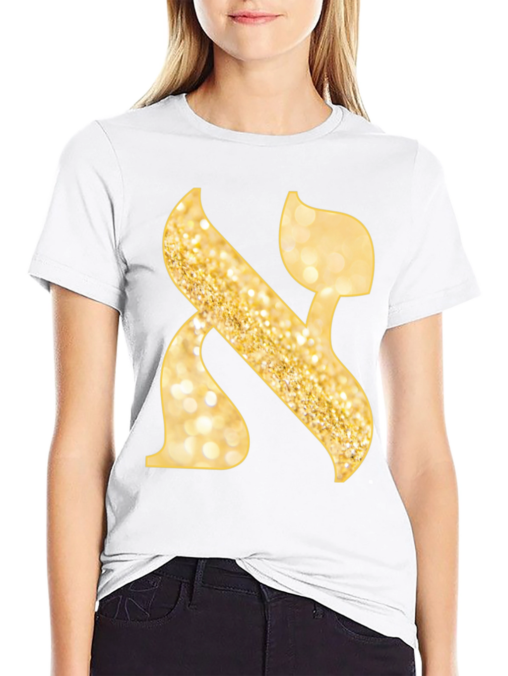 Aleph T-Shirt - Gold Glitter Design