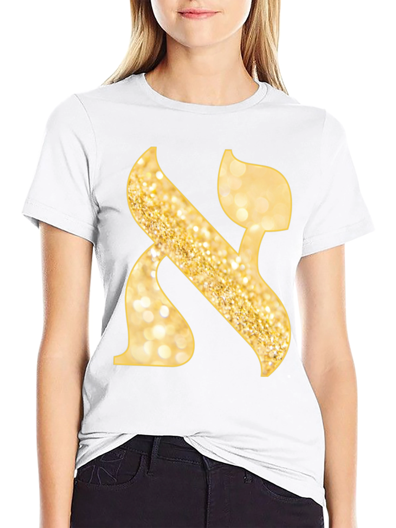 Aleph T-Shirt - Gold Glitter Design