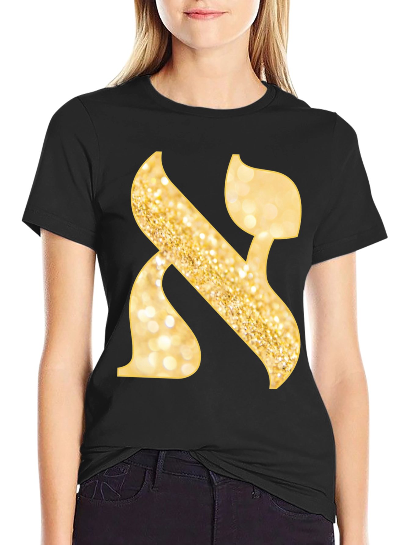 Aleph T-Shirt - Gold Glitter Design